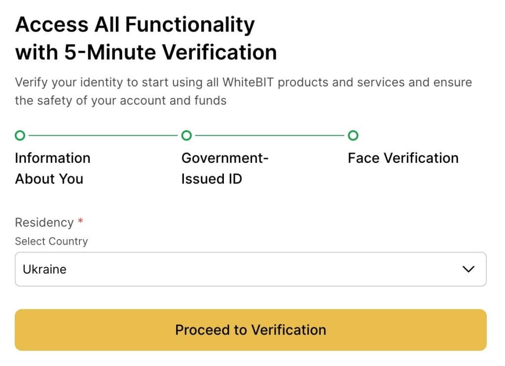 WhiteBIT Verification