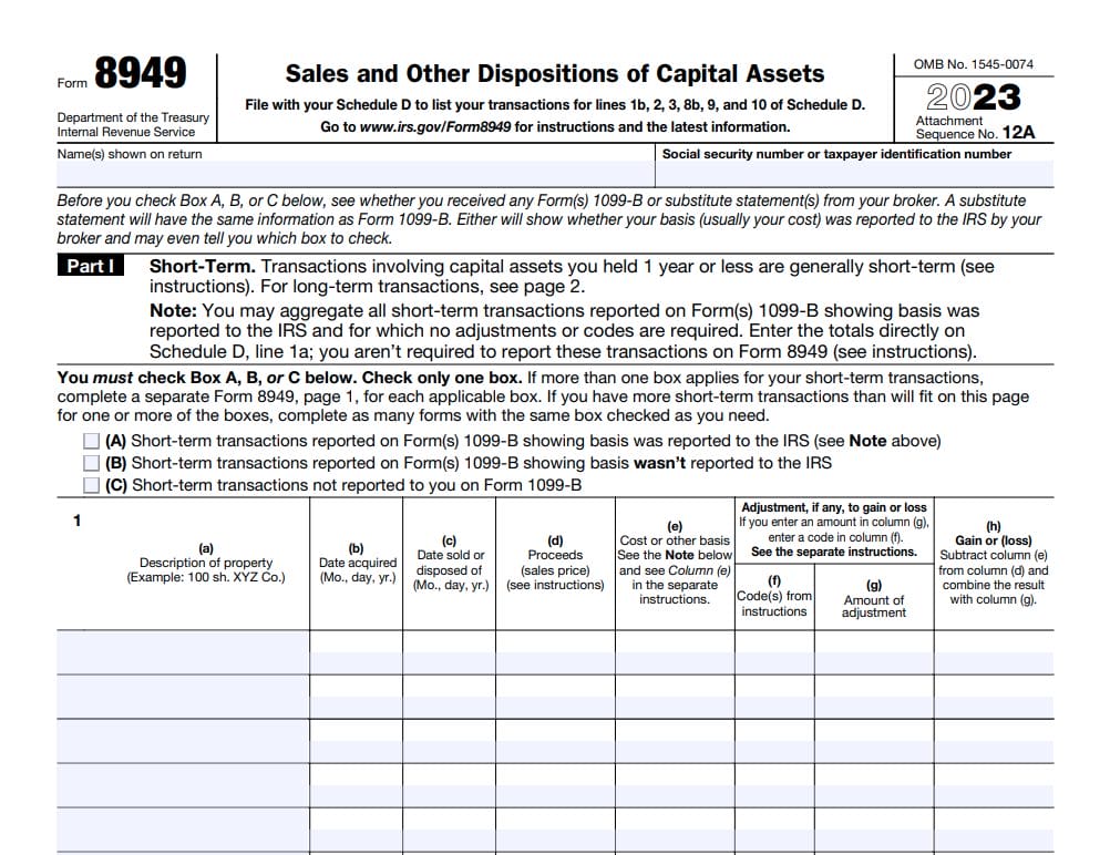 IRS form 8949