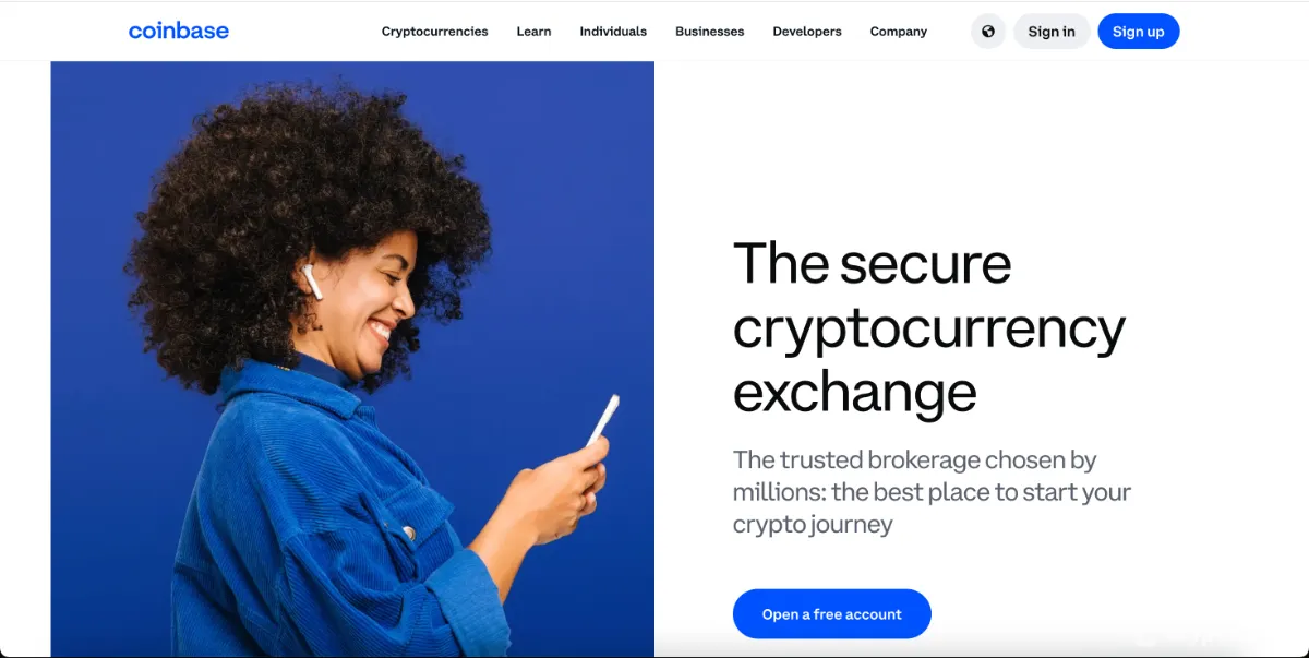 Coinbase sign up process step 1