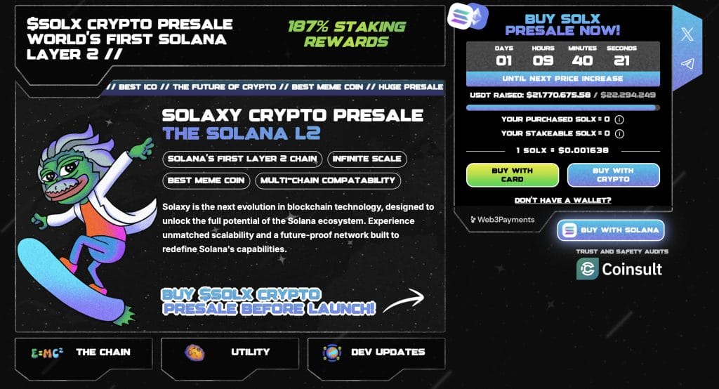 Solaxy presale page.