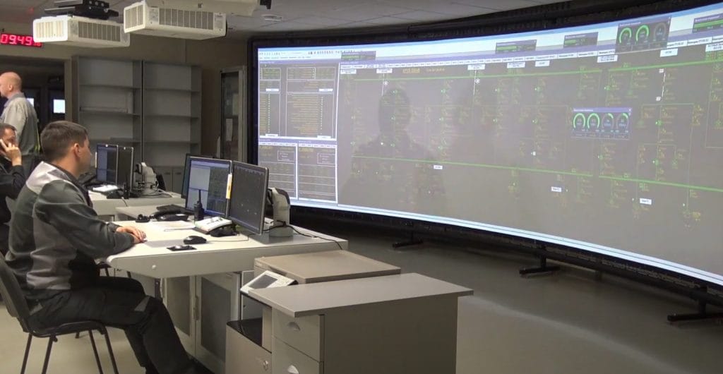 Engineers at work at the Belarusian Nuclear Power Plant.