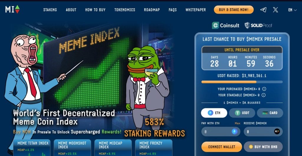 meme index raises $3.9 million