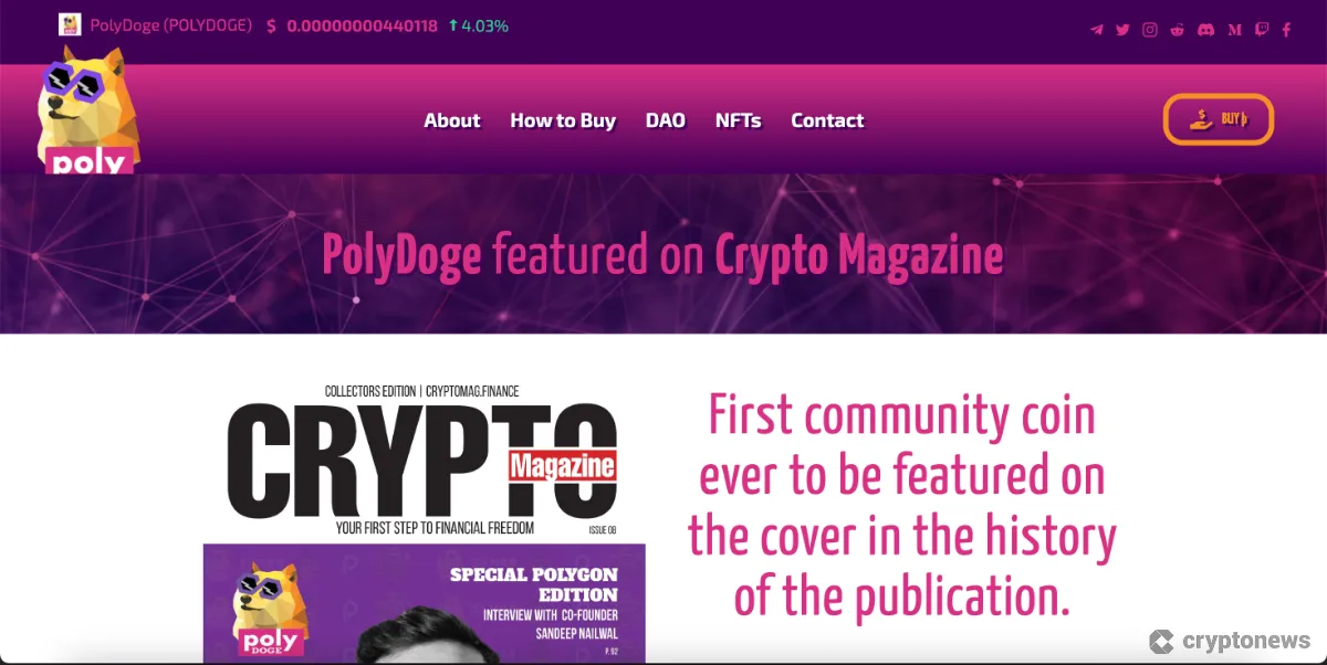 polydoge homepage