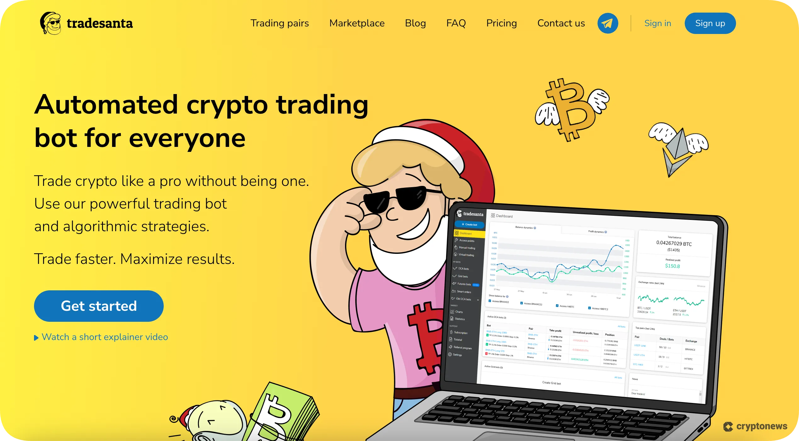 Tradesanta homepage
