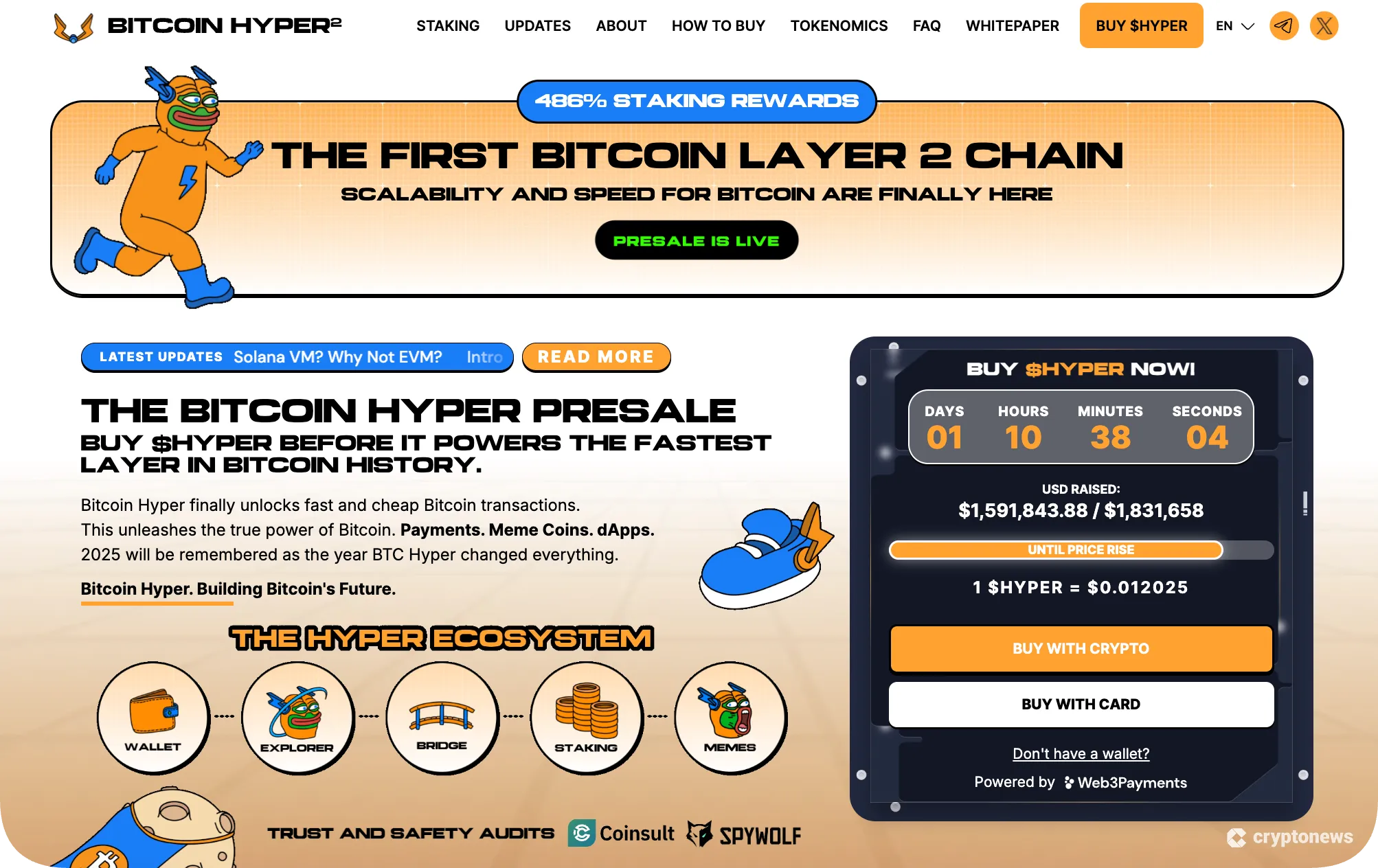 Bitcoin Hyper presale homepage