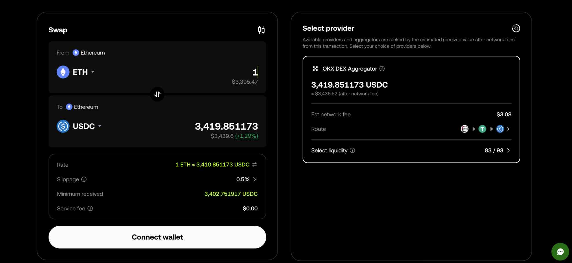 OKX Wallet review swaps 