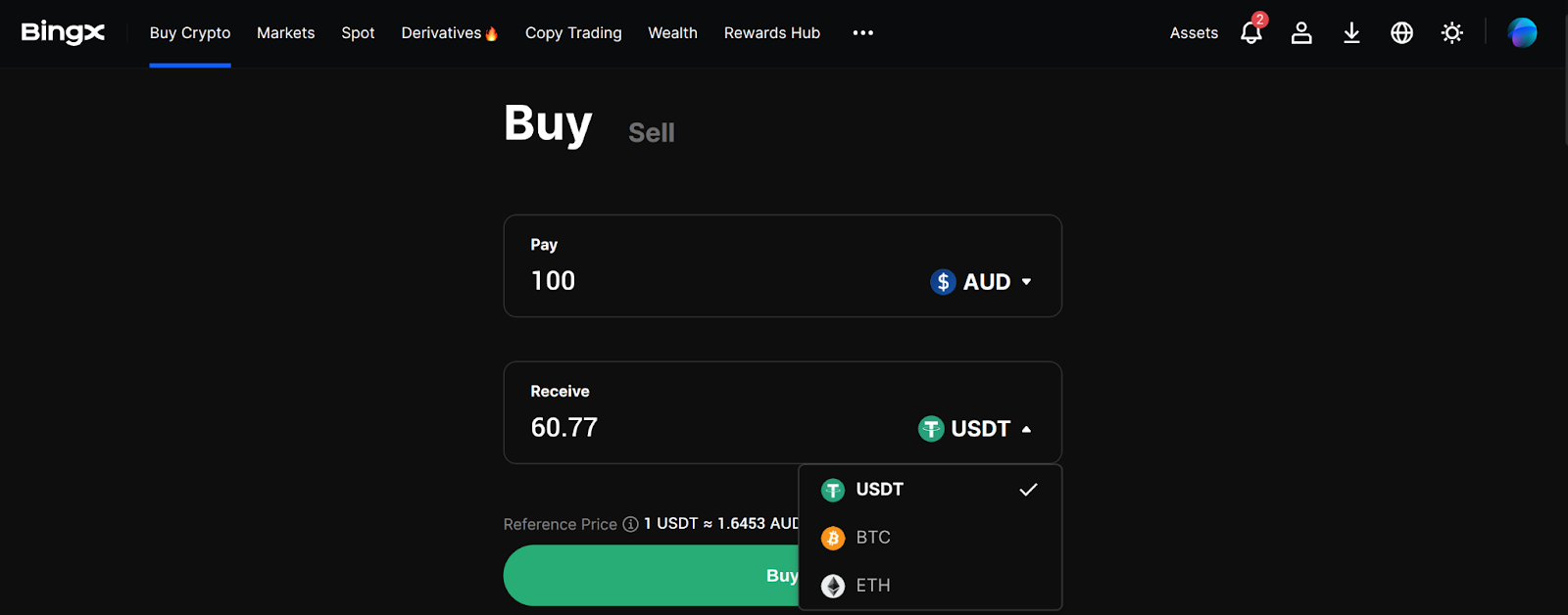 bingx deposit fiat