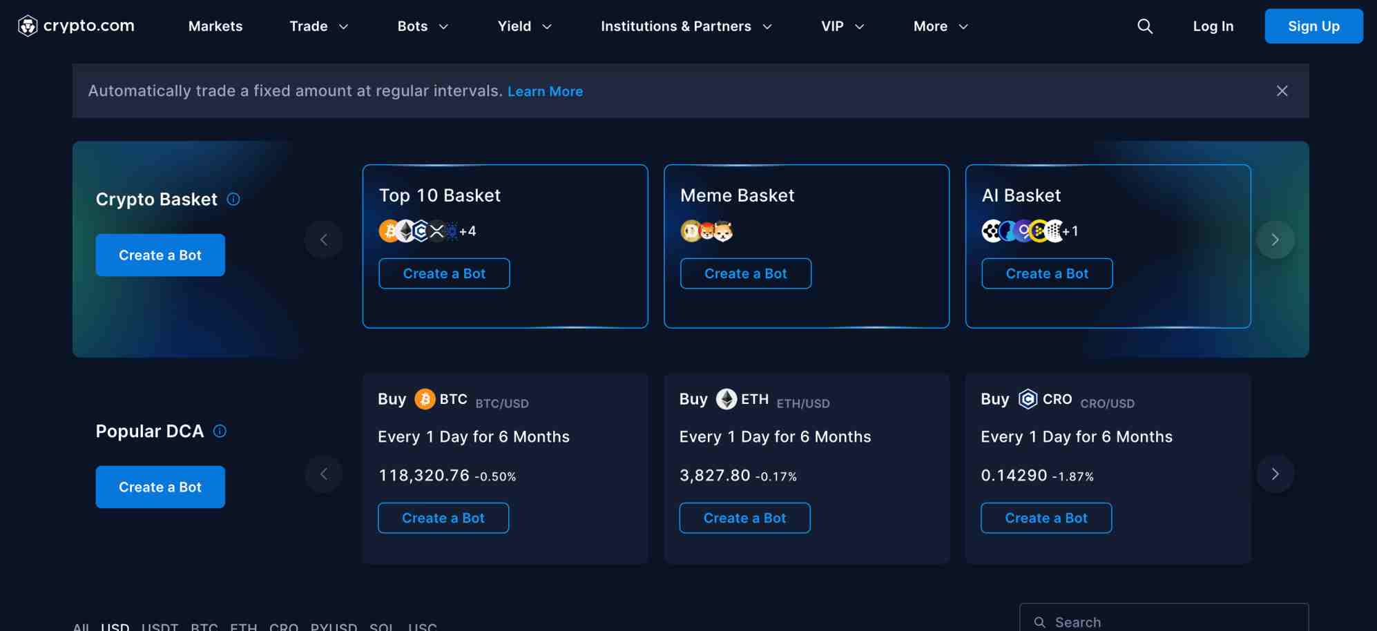 Crypto.com baskets