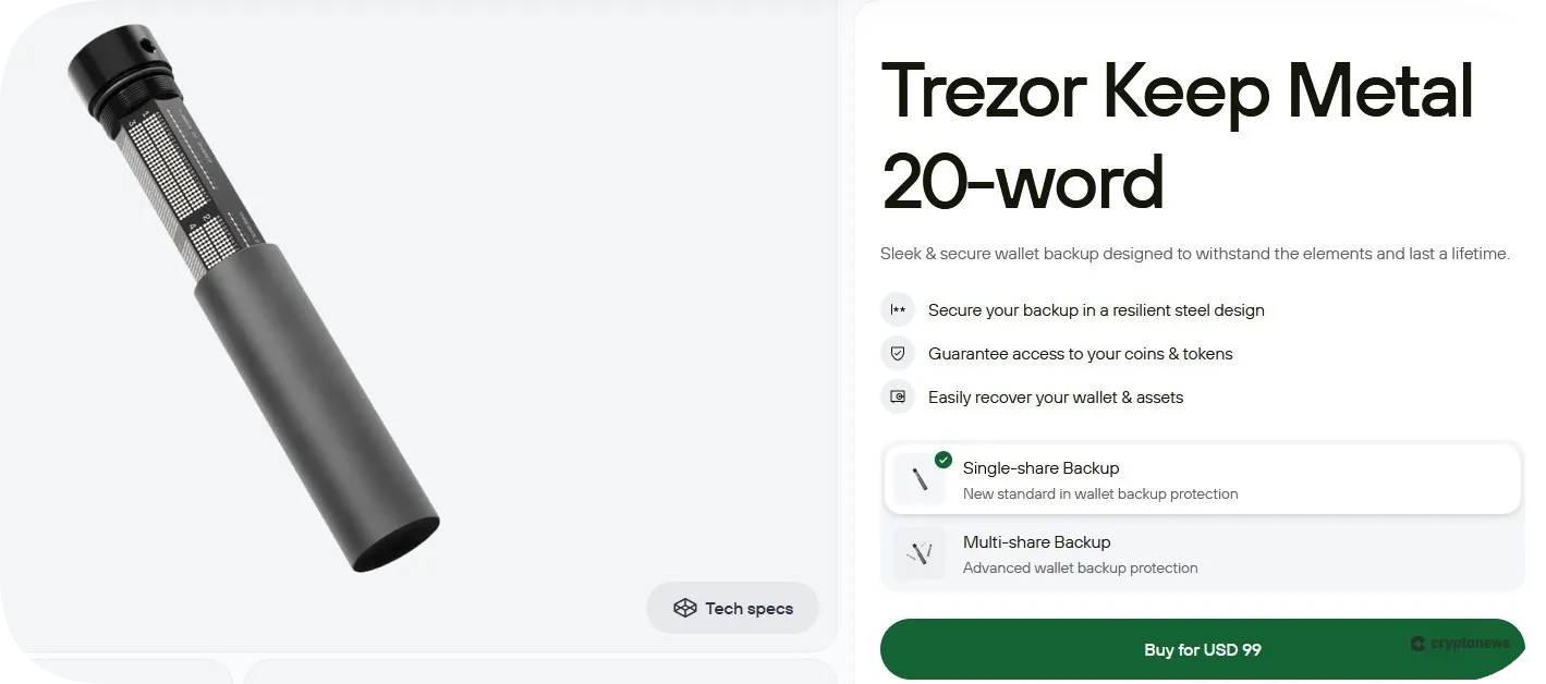 Trezor Keep Metal