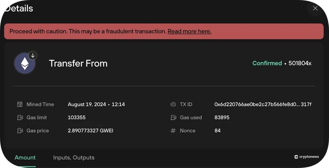 Address Poisoning Protection on trezor