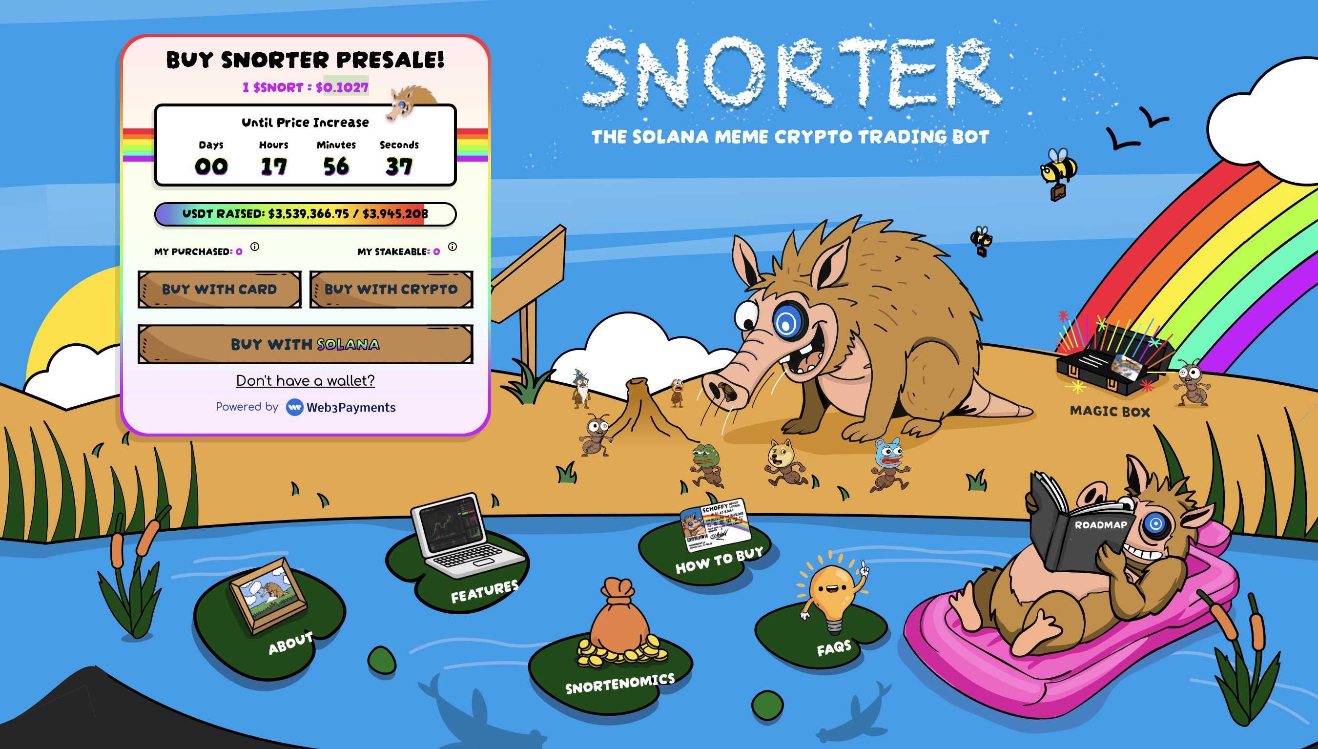 Snorter Token website.