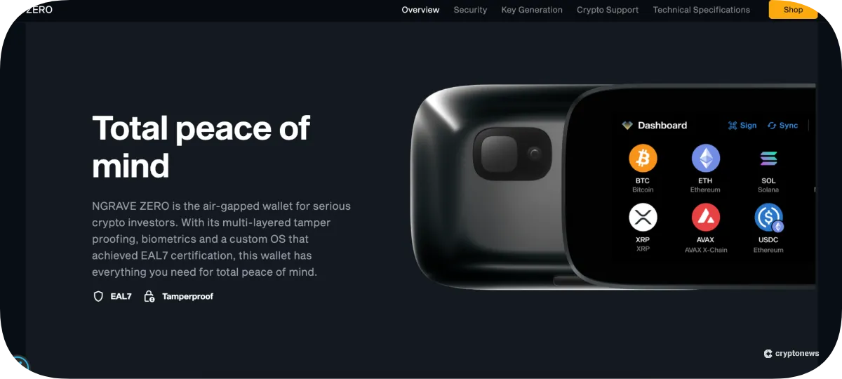 Air-Gapped Transactions is one of the features of ngrave