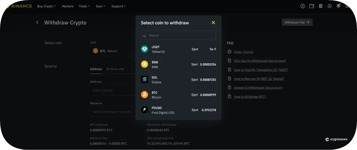 Withdraw TAO to Your Personal Wallet