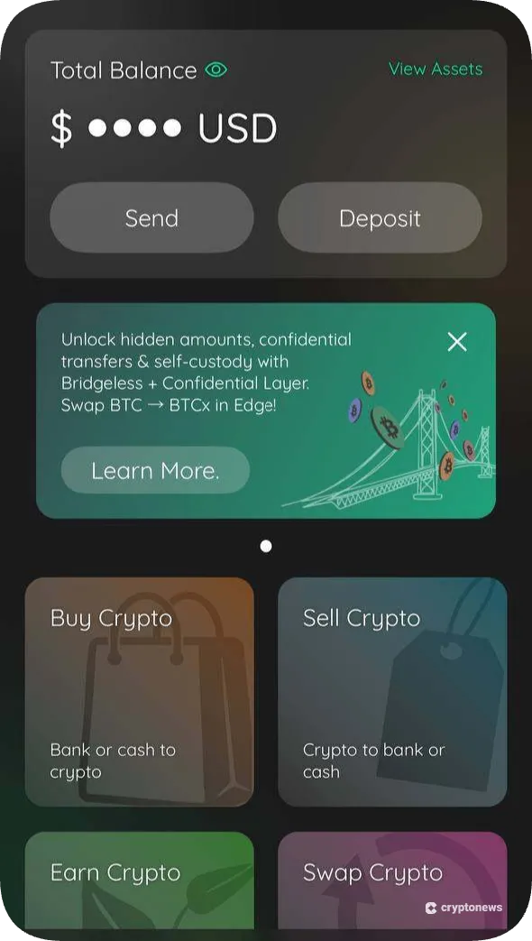 mobile version of edge wallet