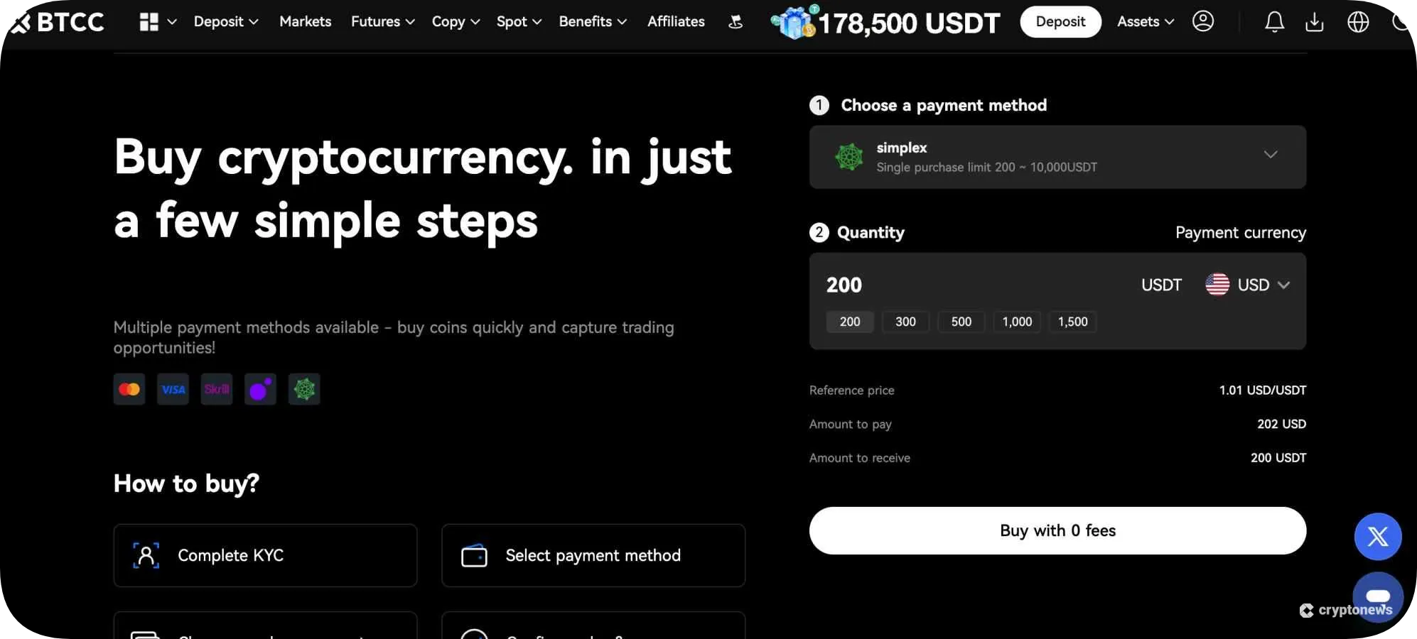 BTCC Deposit