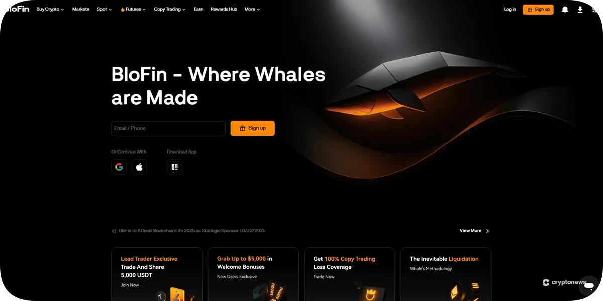 BloFin homepage