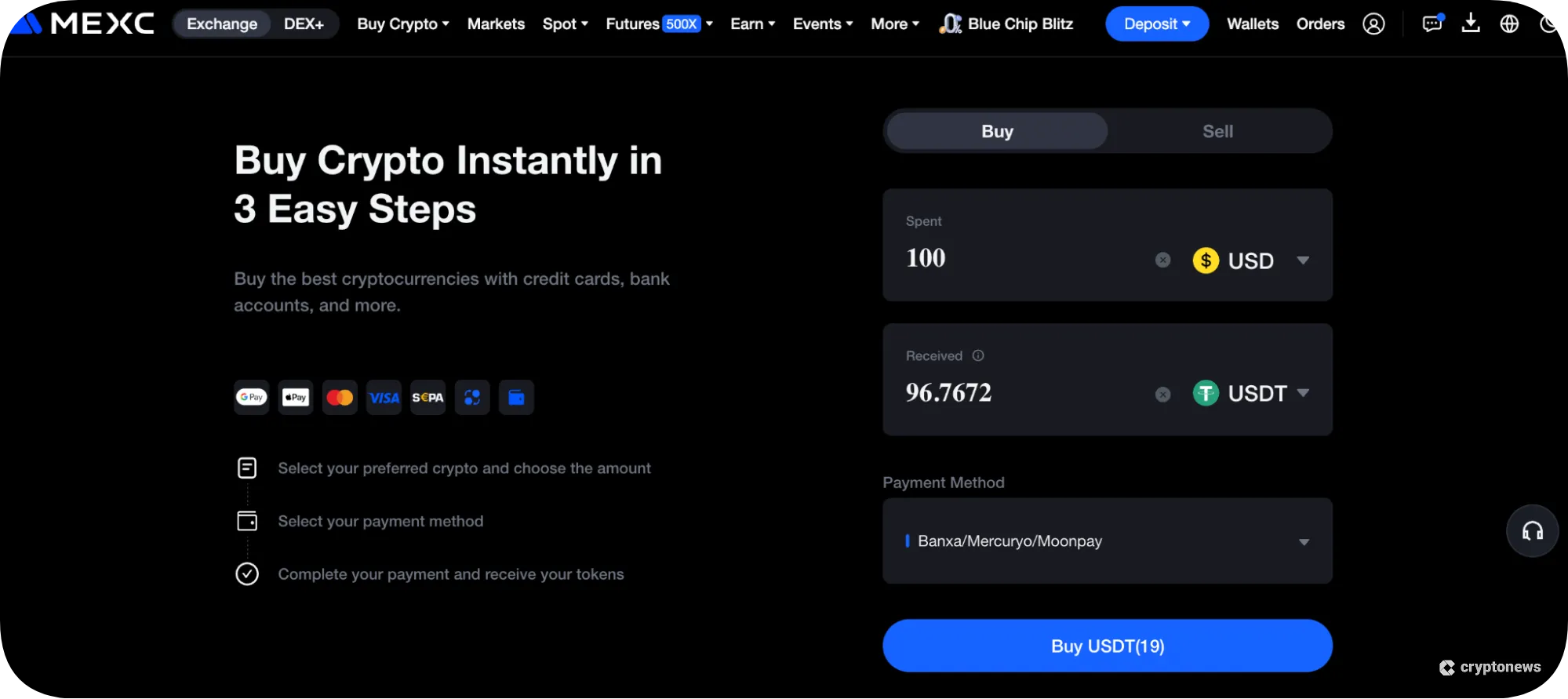 MEXC Buy USDT