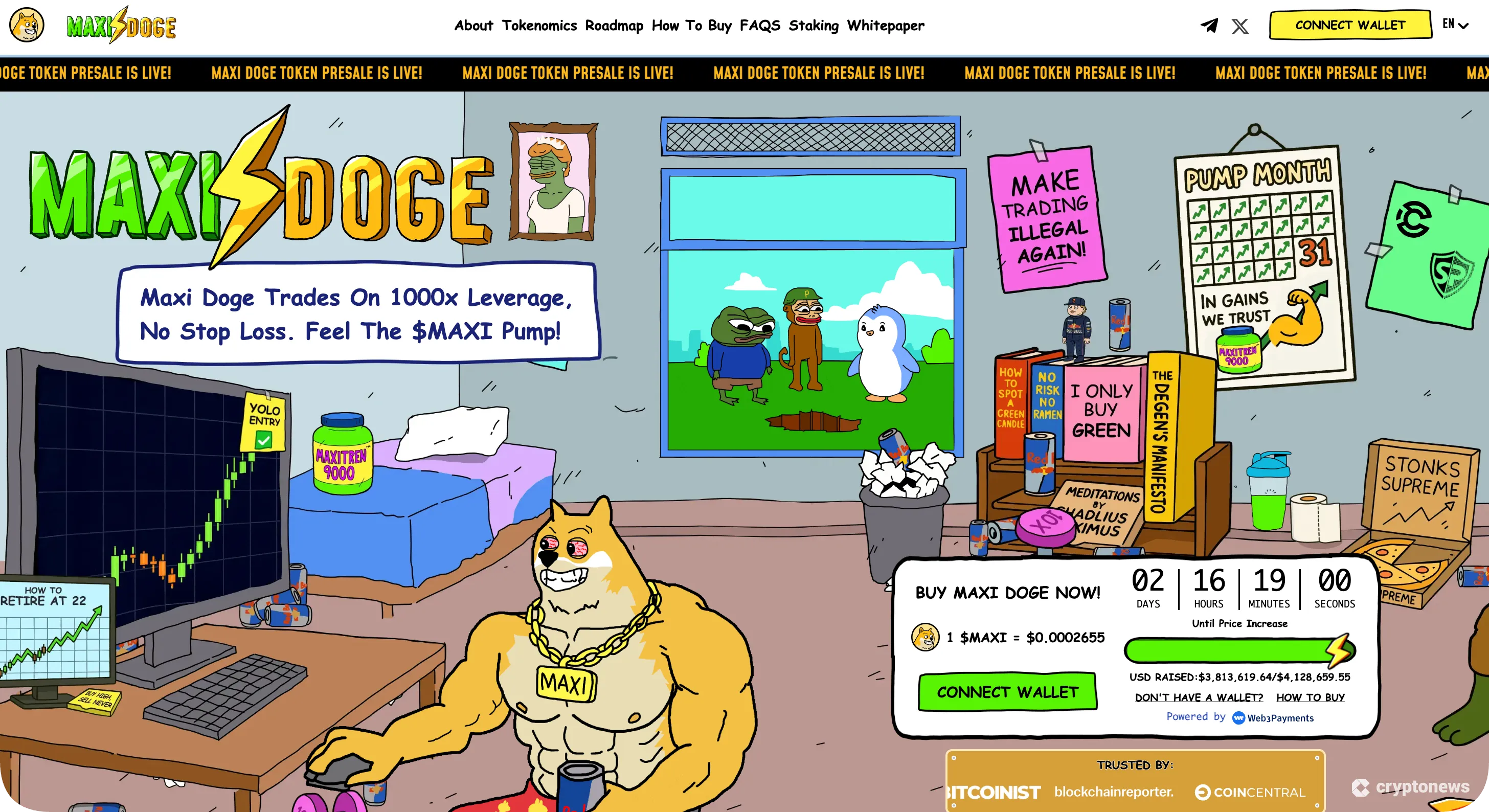 Maxi Doge, meme coin with a crypto giveaway in 2025