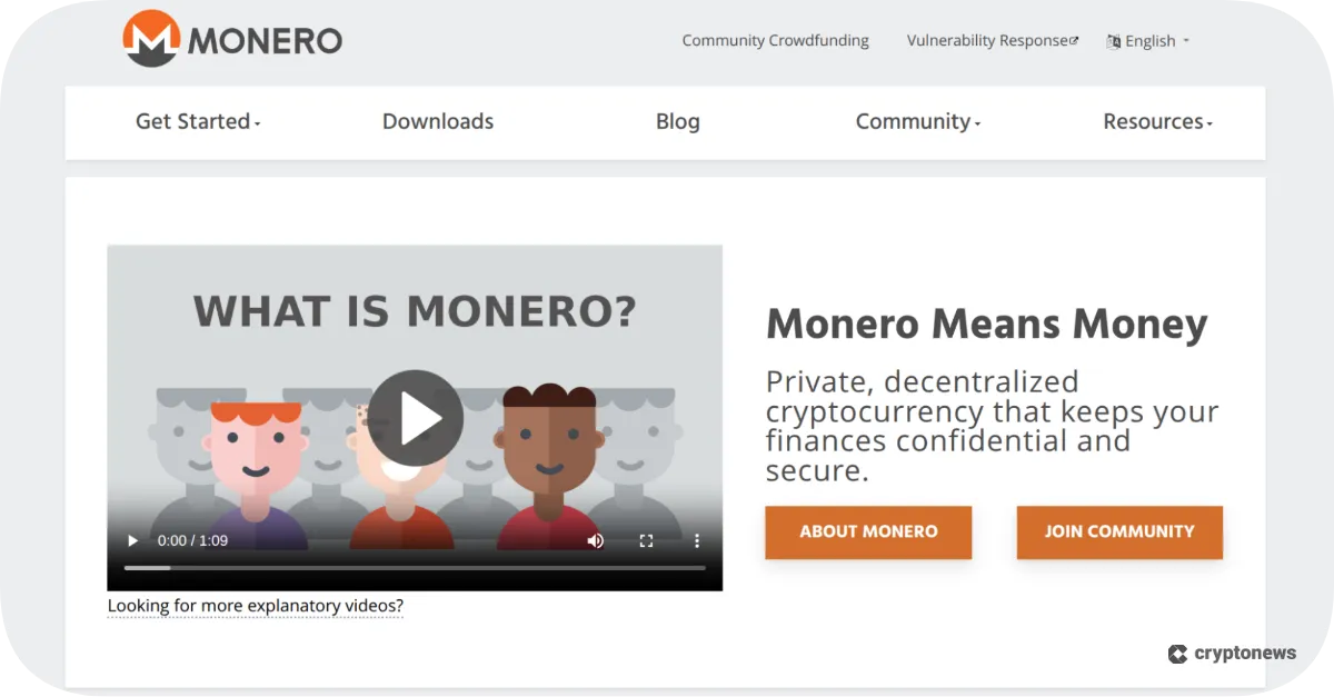Monero webiste