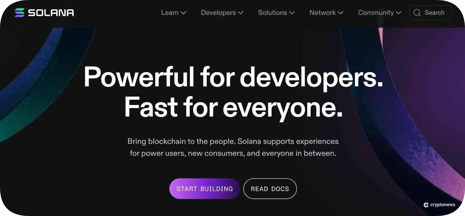 Solana homepage