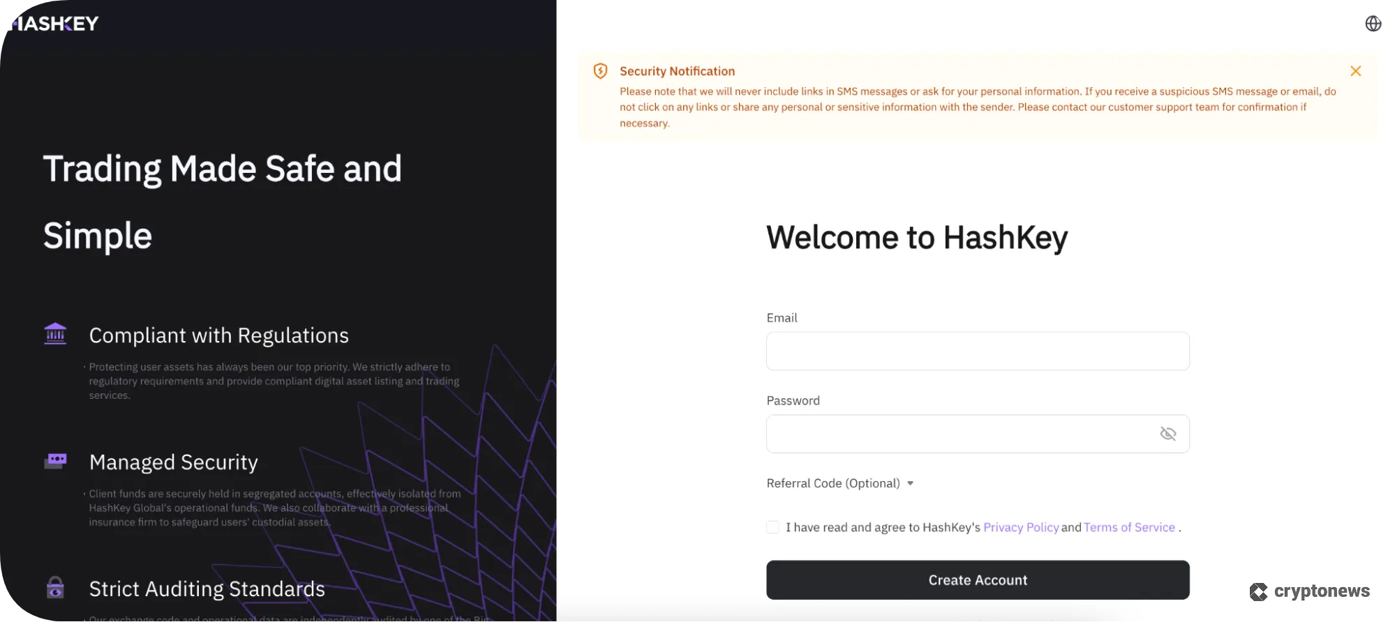 hashkey set up