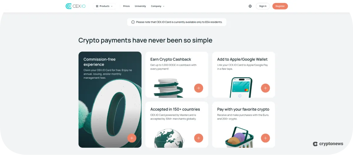 CEX.IO website