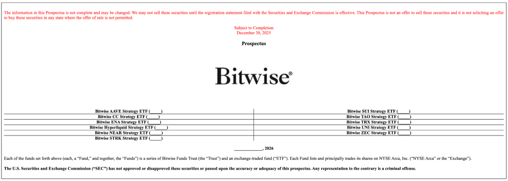 Bitwise Crypto ETF Filings - SEC Filing