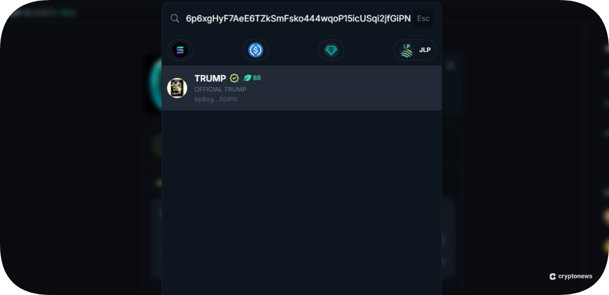 pasting contract address on jupiter dex