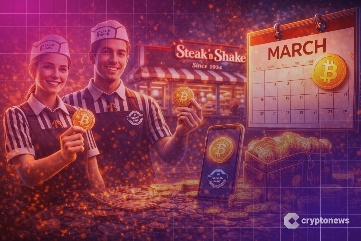 steak 'n shake bitcoin pay march BTC USD
