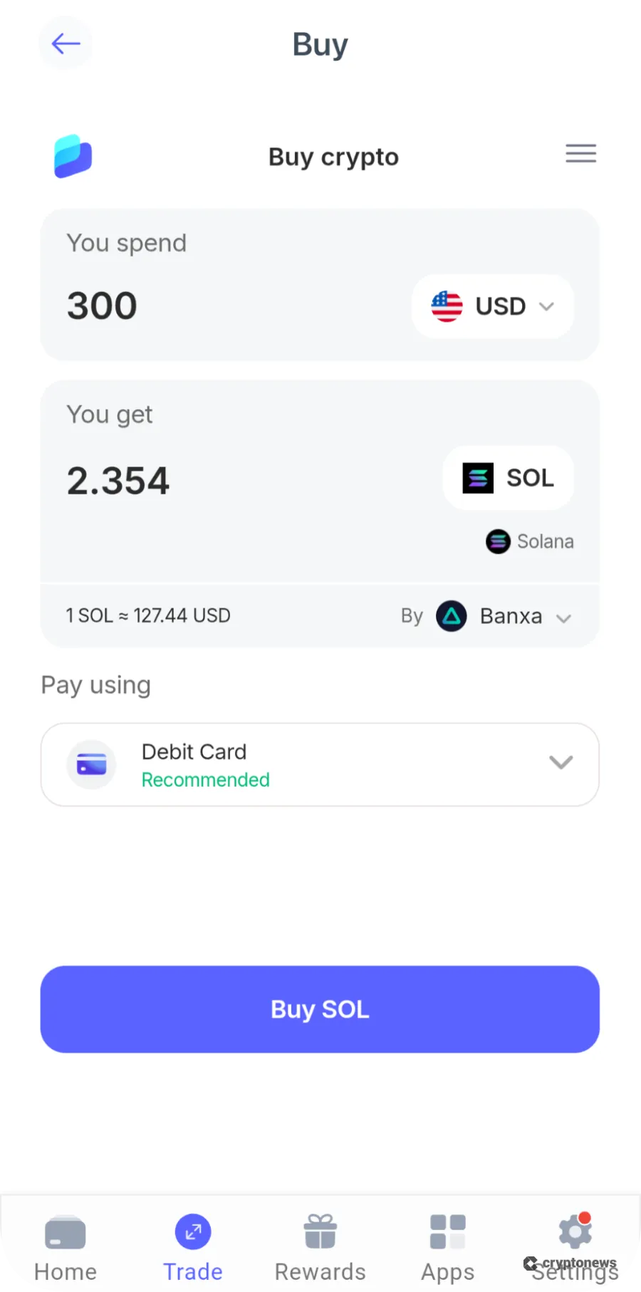 Deposit or Buy SOL