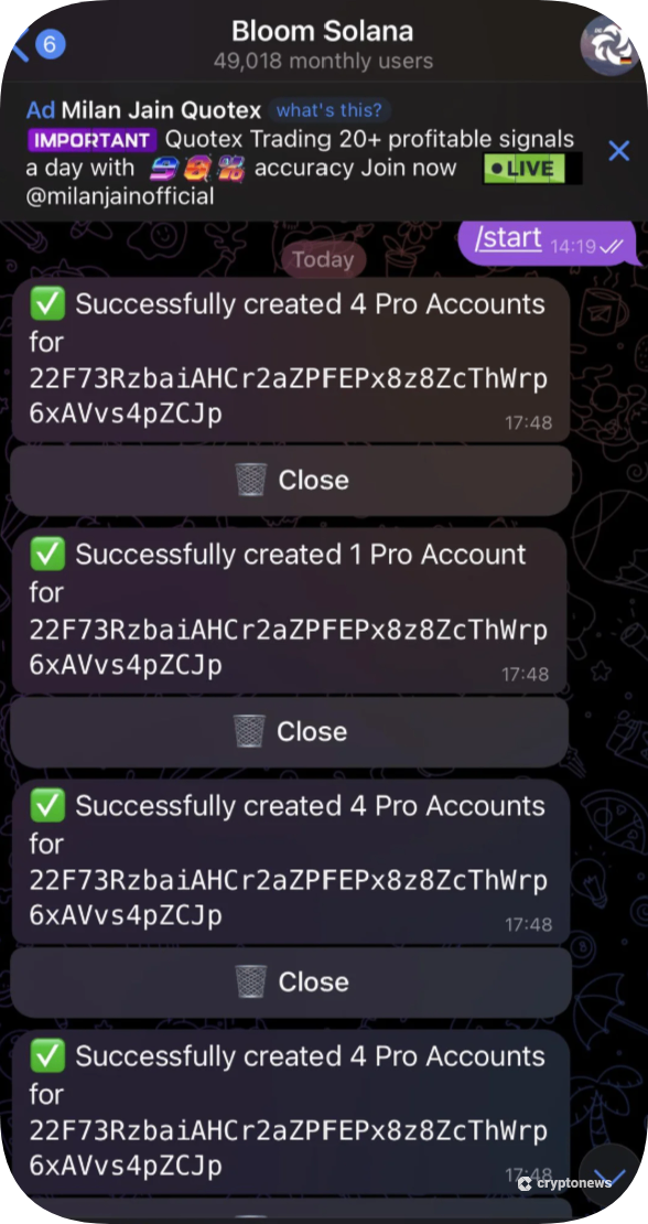 Bloom Bot – Trigger-Based AFK Trading Across Multiple Chains