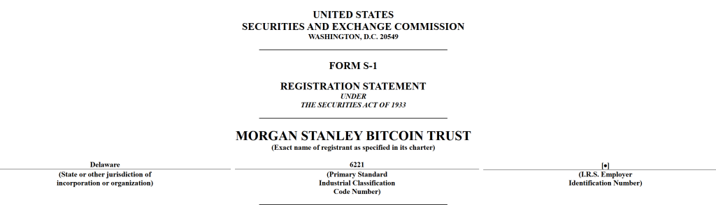Morgan Stanleyn Bitcoin ETF-hakemus
