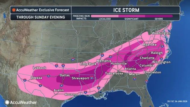 US Storm Bitcoin Miners Offline - Map from AccuWeather