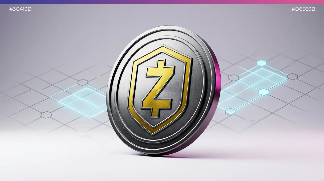 Grayscale's Zcash Trust (ZCSH) just doubled its trading volume, pushing daily volume past $2 million as Zcash's shielded supply reached ATH Zcash coin with cryptographic shield grid representing privacy network and institutional trust growth