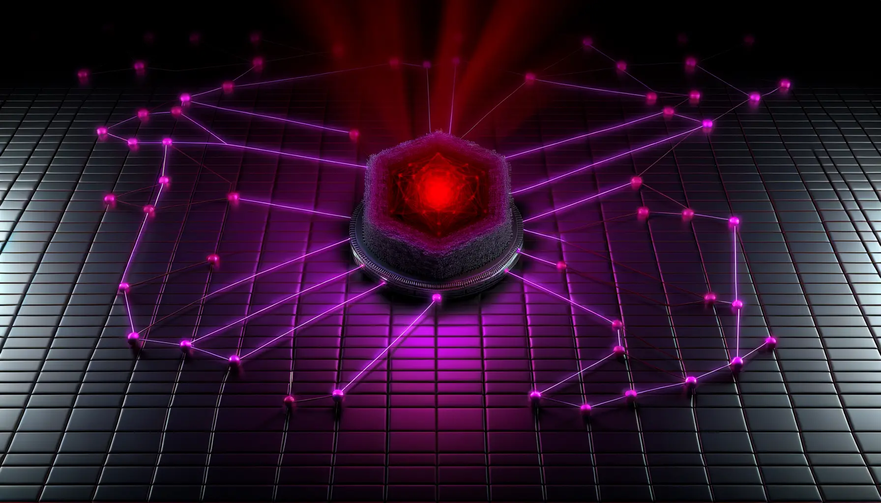 Compromised network node illustrating DeFi single-point-of-failure vulnerability in cross-chain infrastructure