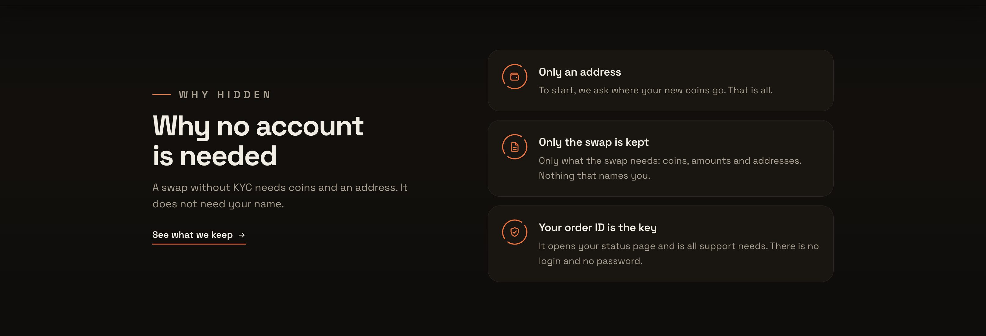 hiddenswap review no account no kyc