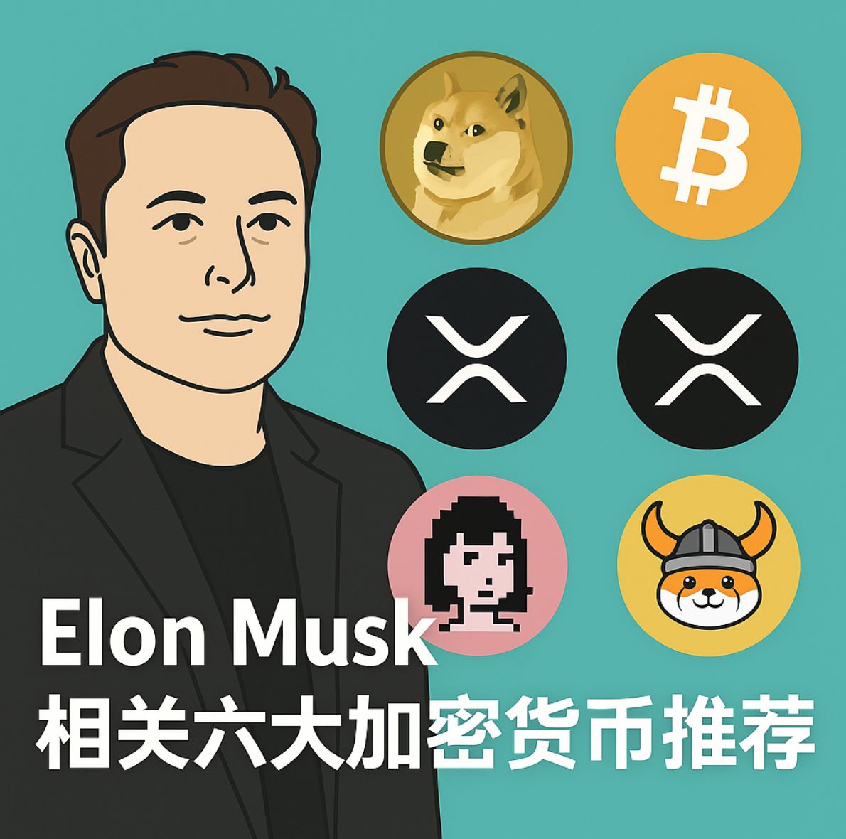 与Elon Musk马斯克相关前六大加密货币推荐　马斯克家族迷因币