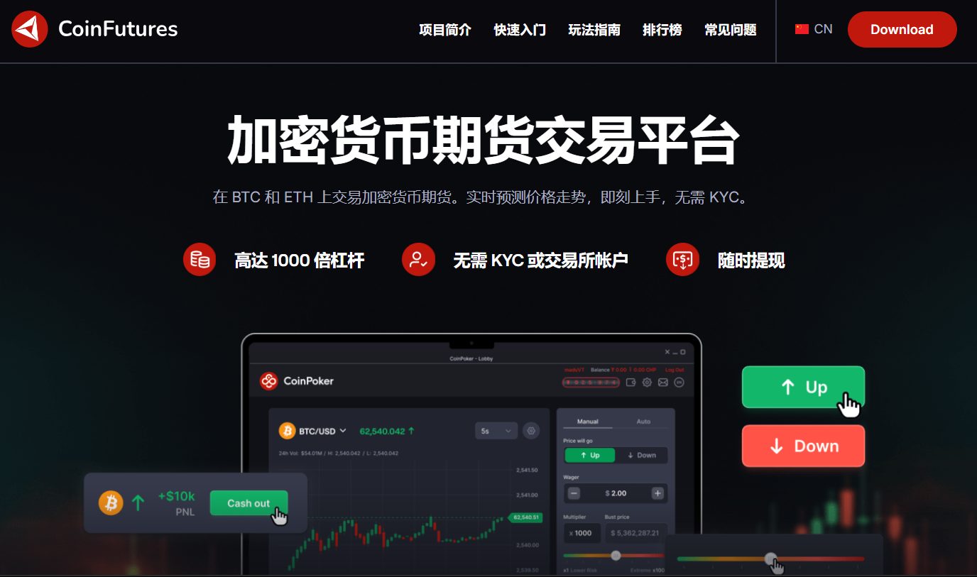 Coinfutures加密货币期货交易平台评论