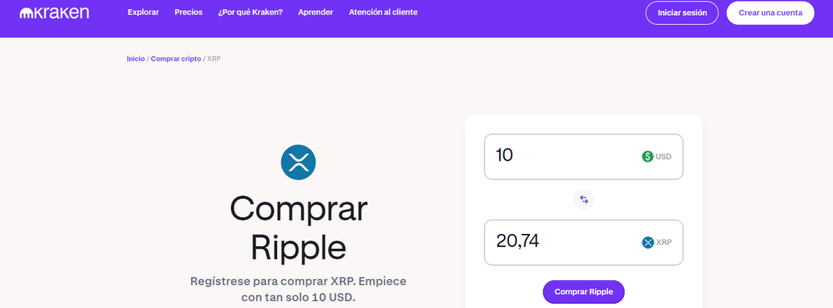 kraken cómo comprar ripple