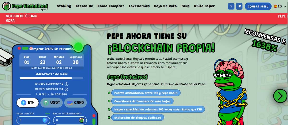 criptomonedas meme Pepe Unchained