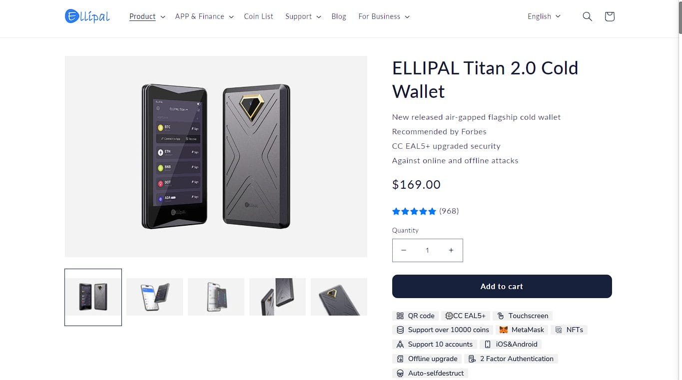 Ellipal - Cold Wallet para auto custódia Bitcoin