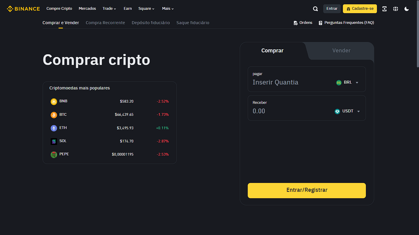 Saiba como comprar criptomoedas na Binance