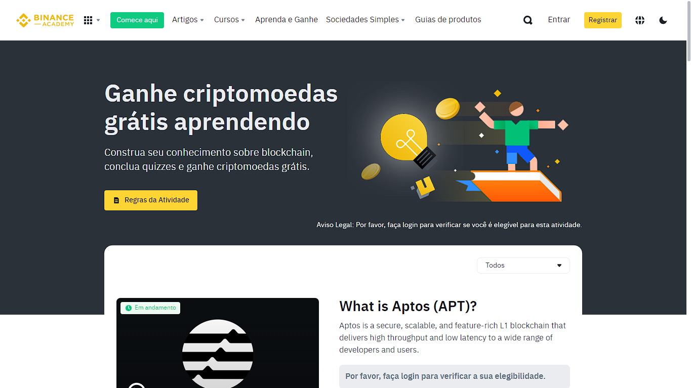 Conheça a Binance Academy, uma plataforma que paga ao se cadastrar e aprender sobre criptomoedas