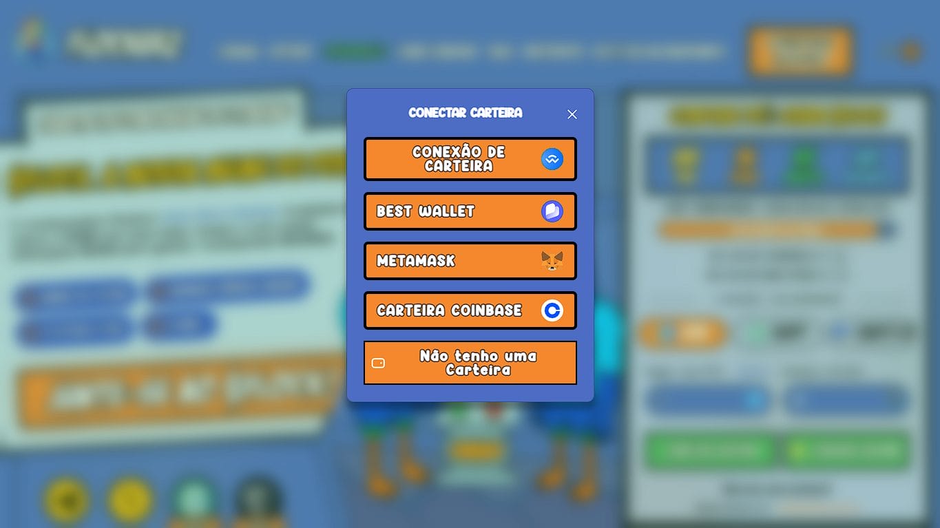Conecte sua carteira no site oficial de Flock
