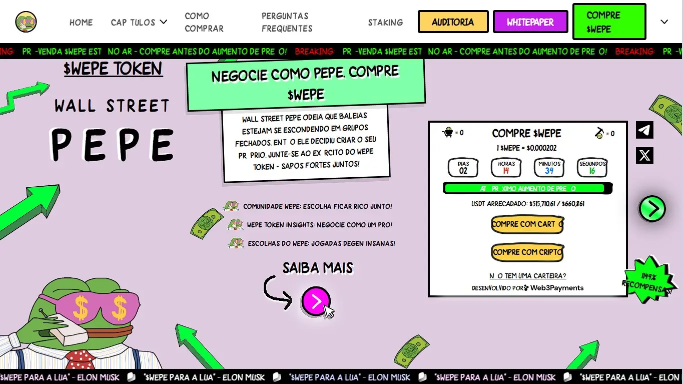 Como comprar Wall Street Pepe – Guia completo