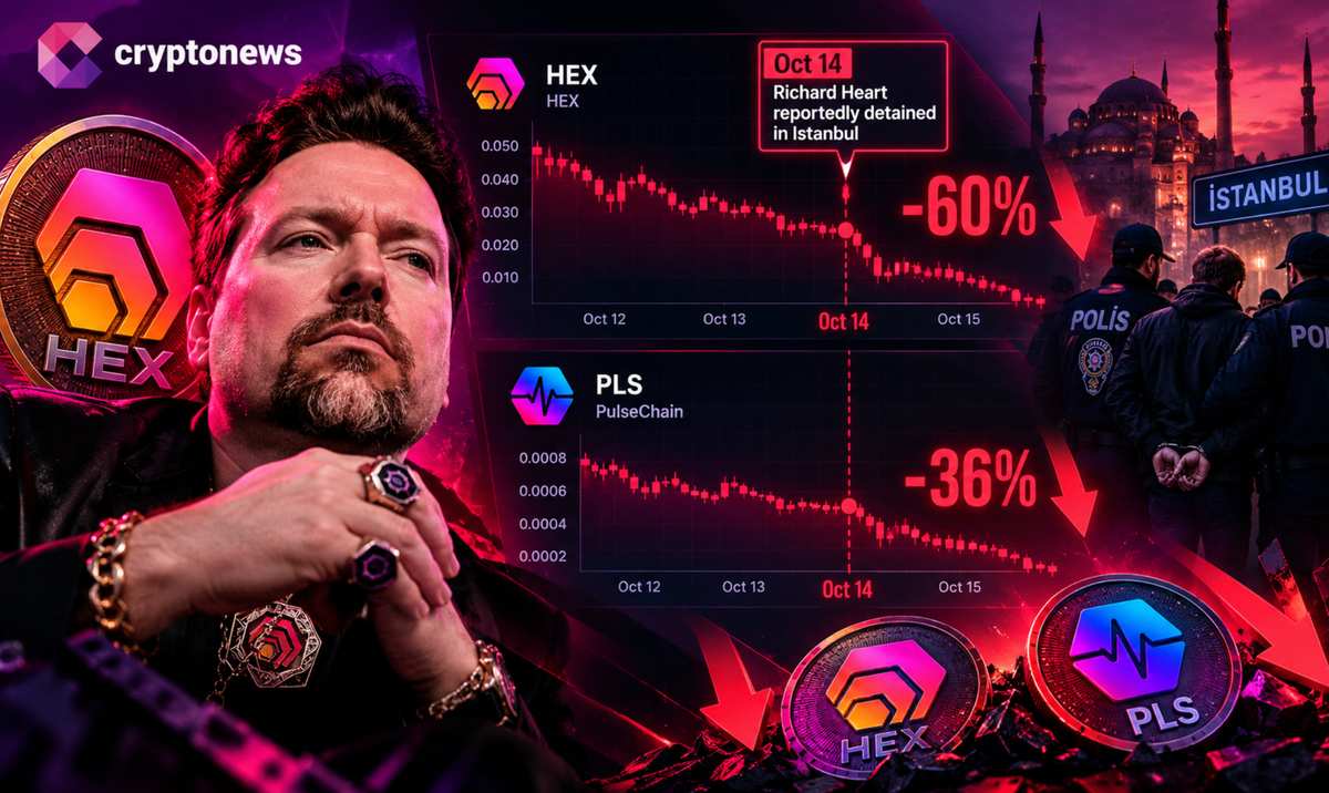 A detenção de Richard Heart em Istambul fez com que HEX, PulseX e PLS caíssem drasticamente, destacando o risco associado ao fundador, mesmo sem a comprovação de falha no protocolo.