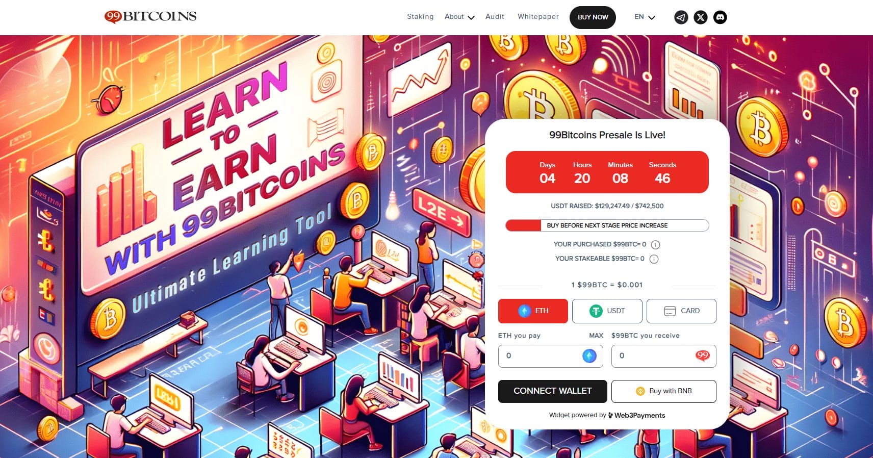 99bitcoins kryptovaluutta ennakkomyynti grafiikka