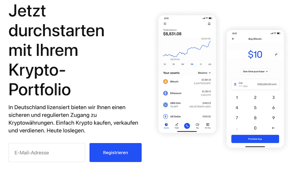 Coinbase Startseite