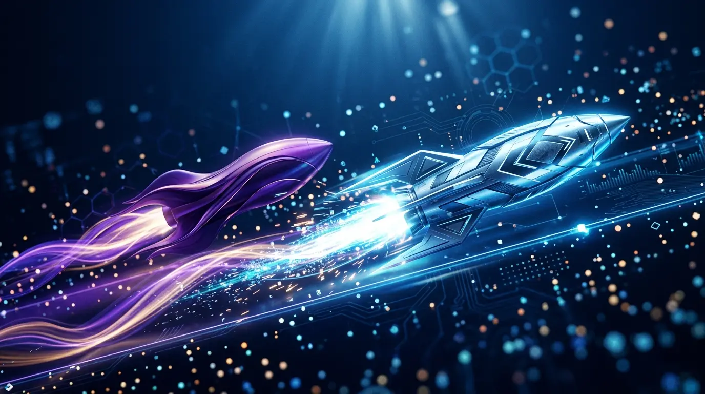 Hyperliquid overtaking Solana visualization showing competitive crypto token race