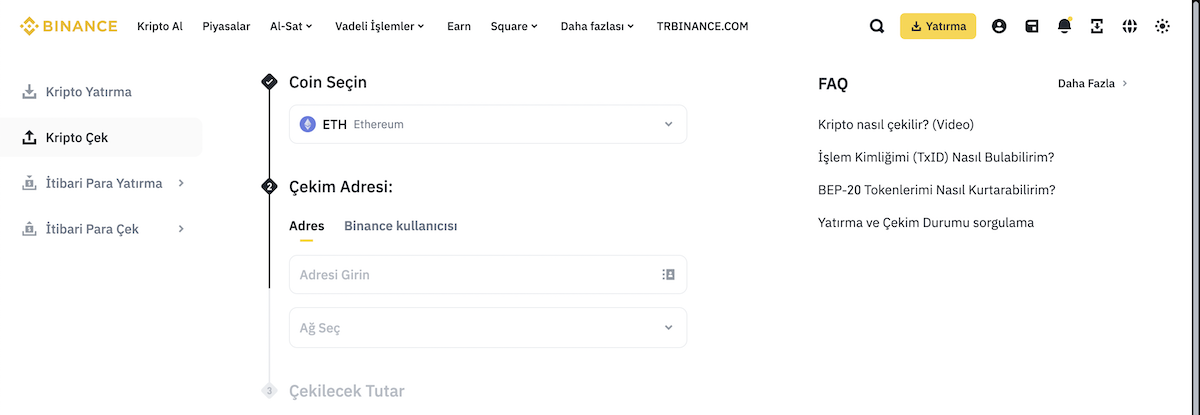 binance withdrawal